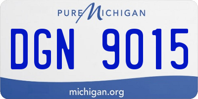 MI license plate DGN9015