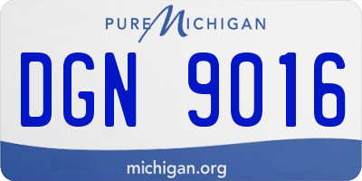 MI license plate DGN9016