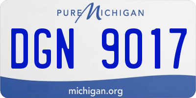 MI license plate DGN9017