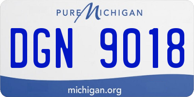 MI license plate DGN9018
