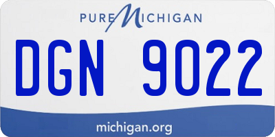 MI license plate DGN9022