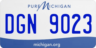 MI license plate DGN9023