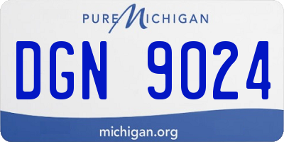 MI license plate DGN9024