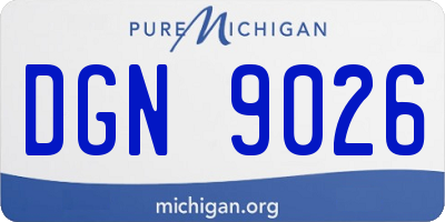 MI license plate DGN9026