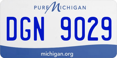 MI license plate DGN9029