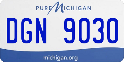 MI license plate DGN9030
