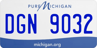 MI license plate DGN9032