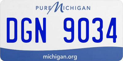 MI license plate DGN9034