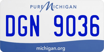 MI license plate DGN9036