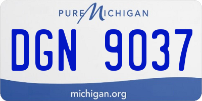 MI license plate DGN9037