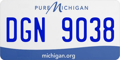 MI license plate DGN9038