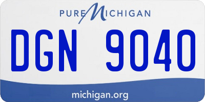 MI license plate DGN9040