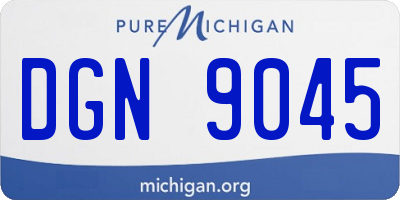 MI license plate DGN9045