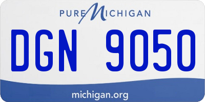 MI license plate DGN9050