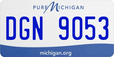 MI license plate DGN9053