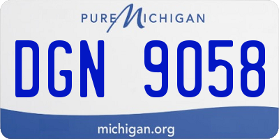 MI license plate DGN9058