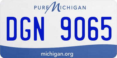 MI license plate DGN9065