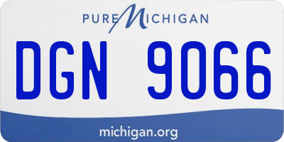 MI license plate DGN9066