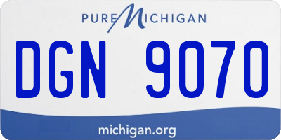 MI license plate DGN9070