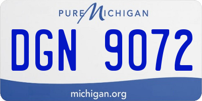 MI license plate DGN9072