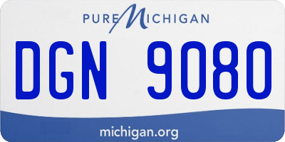 MI license plate DGN9080