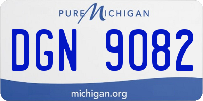 MI license plate DGN9082