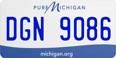 MI license plate DGN9086