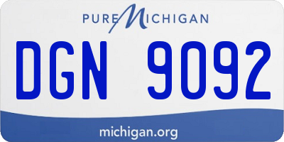 MI license plate DGN9092
