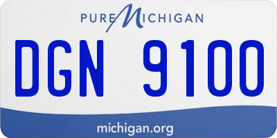 MI license plate DGN9100