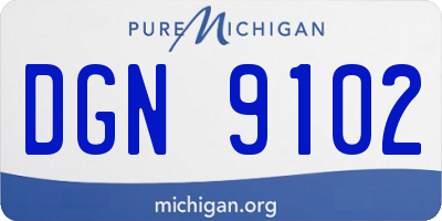 MI license plate DGN9102