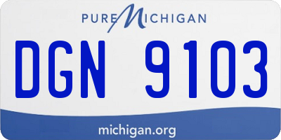 MI license plate DGN9103