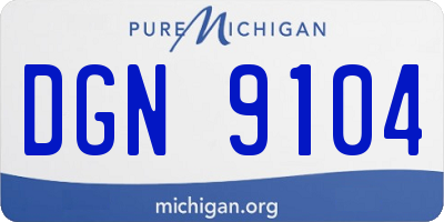 MI license plate DGN9104