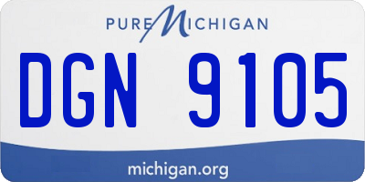 MI license plate DGN9105
