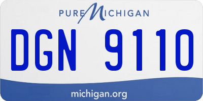 MI license plate DGN9110