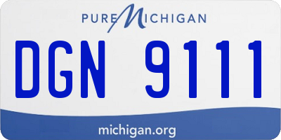 MI license plate DGN9111