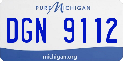 MI license plate DGN9112