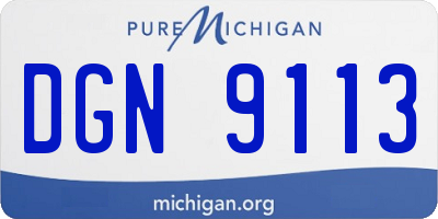 MI license plate DGN9113