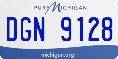 MI license plate DGN9128
