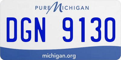 MI license plate DGN9130