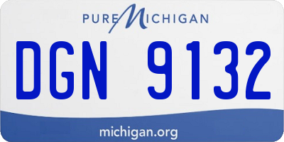 MI license plate DGN9132