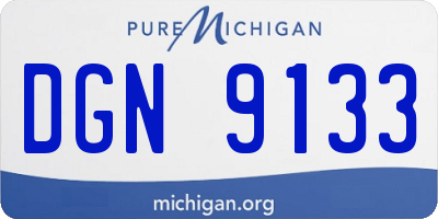 MI license plate DGN9133