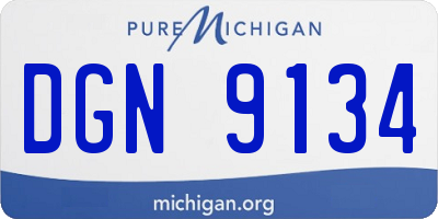 MI license plate DGN9134