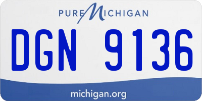 MI license plate DGN9136