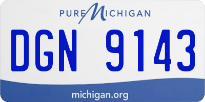 MI license plate DGN9143