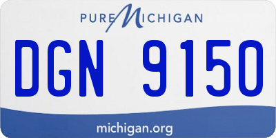 MI license plate DGN9150