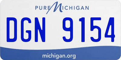 MI license plate DGN9154