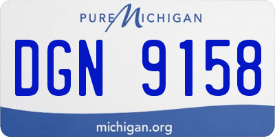 MI license plate DGN9158
