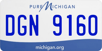 MI license plate DGN9160