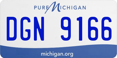 MI license plate DGN9166