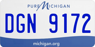 MI license plate DGN9172